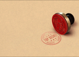 Brown envelope with a top secret stamp
